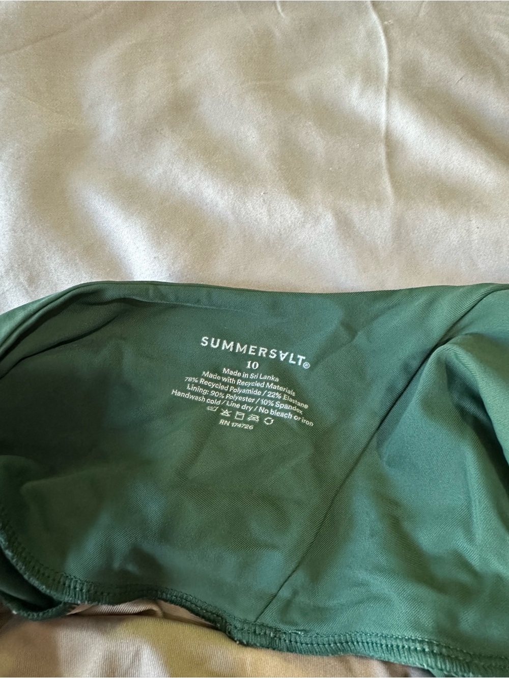 summersalt Forest Green One-Shoulder Swimsuit - Picture 3 of 3